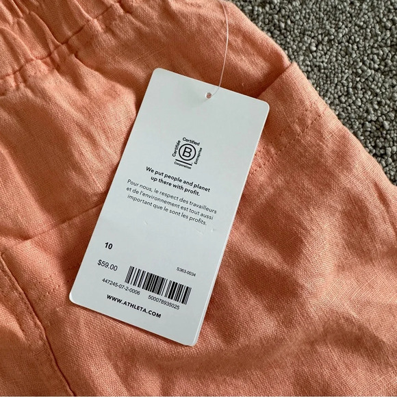 ATHLETA Cabo Linen 4” Short Cactus Peach Size 10 - Picture 3 of 7